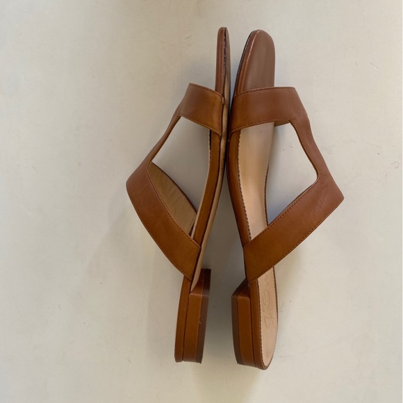J. Crew || Hazel Leather Cutout Sandals Brown Tan 10 - Picture 4 of 8
